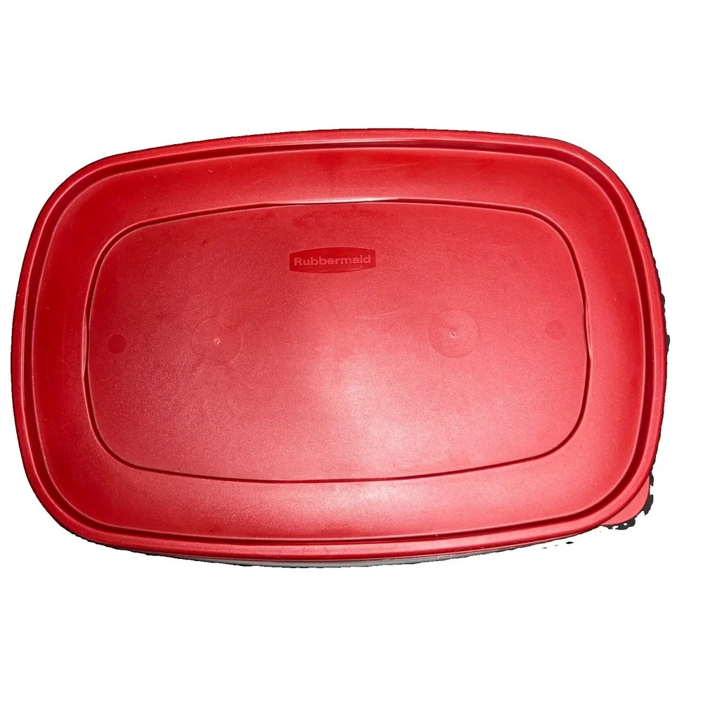 Vintage Rubbermaid 40 Cup 9.4L Clear Food Storage Container Red Lid USA Pantry